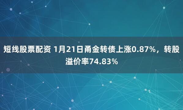 短线股票配资 1月21日甬金转债上涨0.87%，转股溢价率74.83%