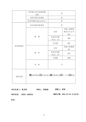 马鞍山慈湖国家高新技术产业开发区2020年度政府网站工作报表