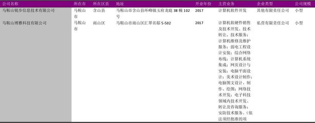 马鞍山市软件开发行业企业名录2018版554家