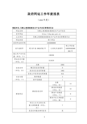 马鞍山慈湖国家高新技术产业开发区2020年度政府网站工作报表